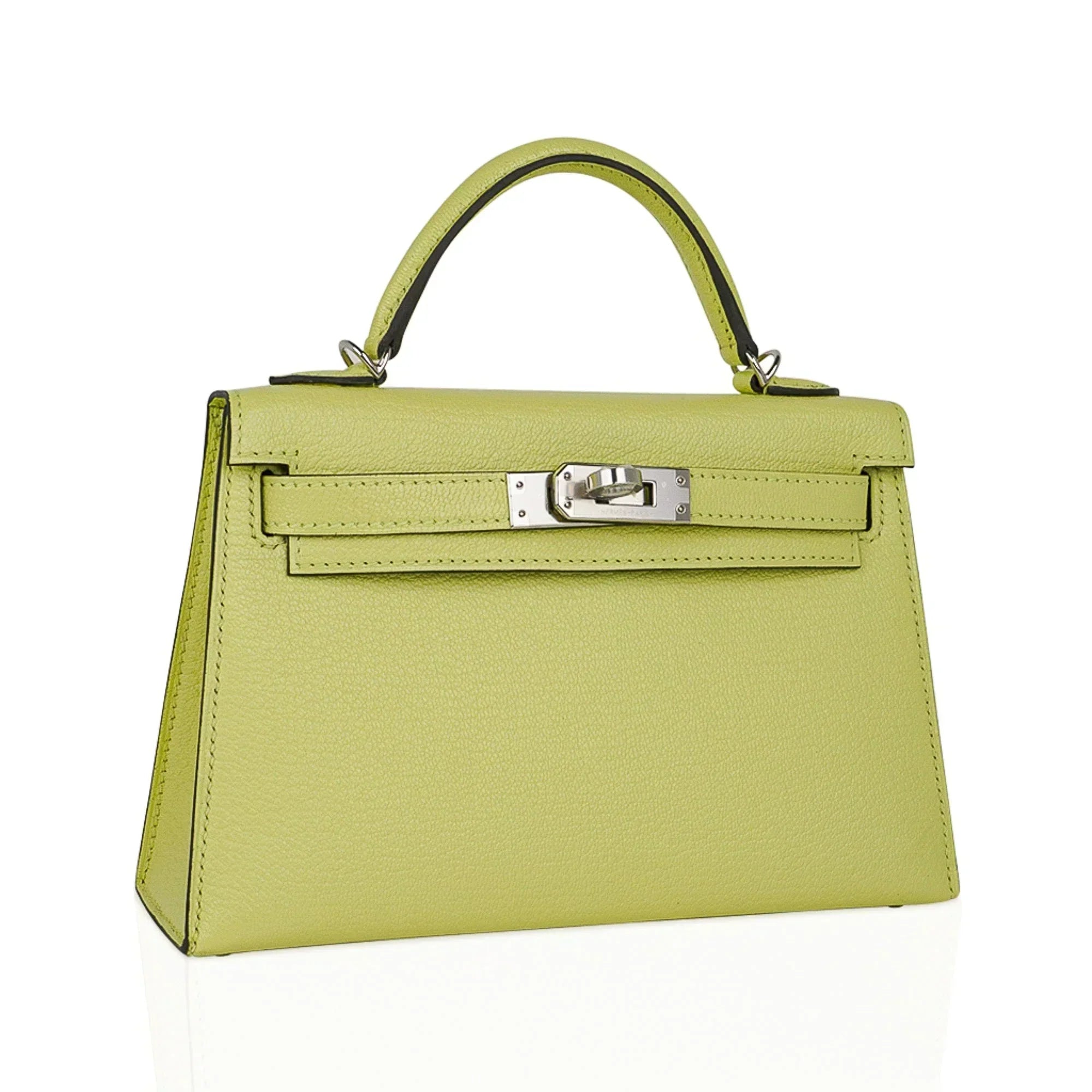Mini Kelly 20 Bag Sellier Jaune Bourgeon Chevre Leather with Palladium Hardware