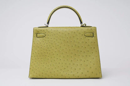 Kelly Kiwi Ostrich Grain Texture Gold Hardware
