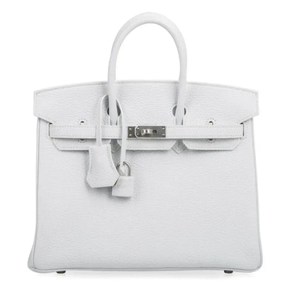 Birkin 25 Bag HSS White Clemence Trench Interior Brushed Palladium Hardware