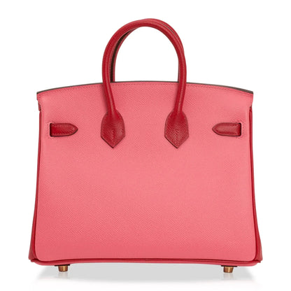 Birkin 25 HSS Bag Rose Azalee Rouge Casaque Epsom Gold Hardware