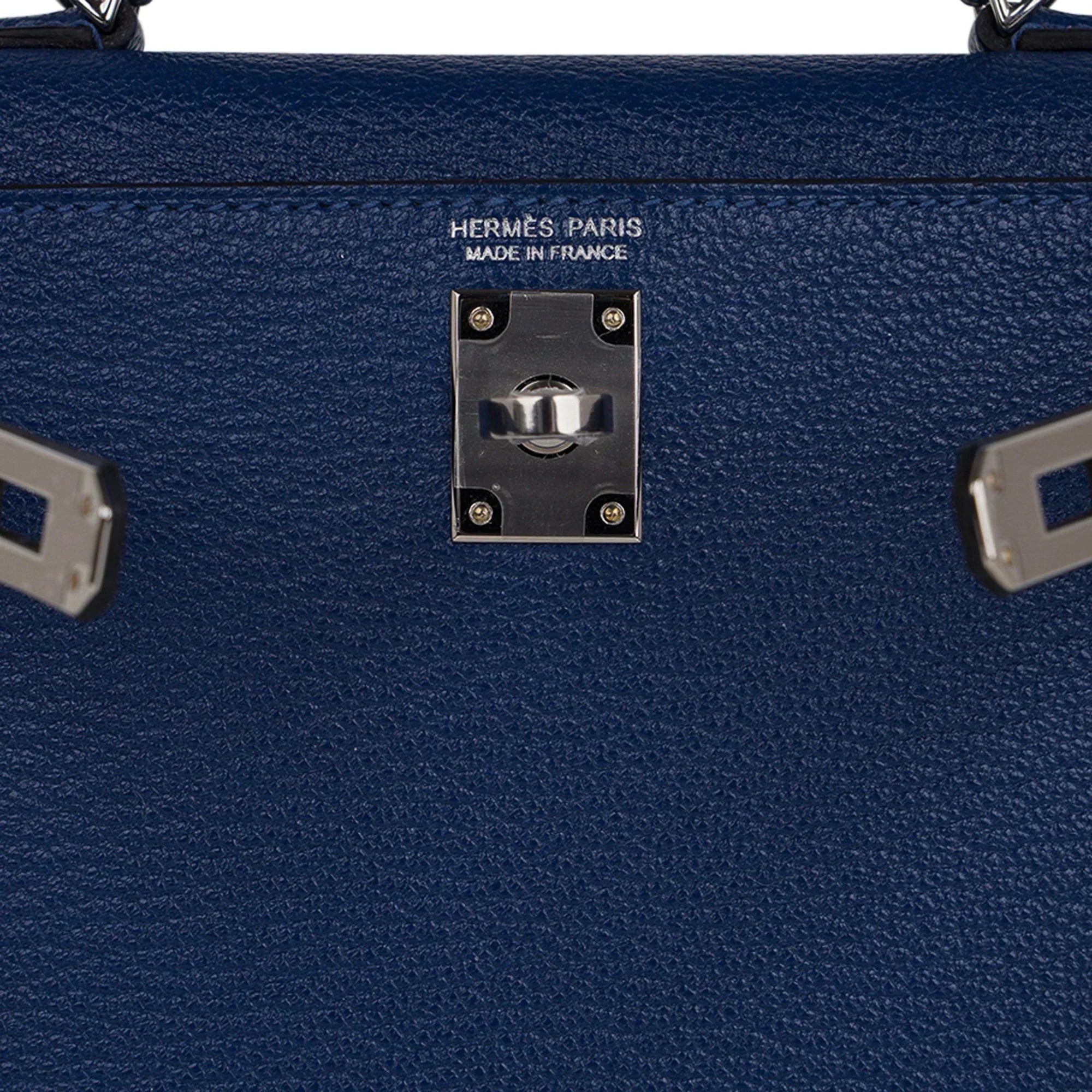 Special Order HSS Verso Mini Kelly 20 Sellier Bag Deep Bleu & Bleu Izmir Epsom Leather with Palladium Hardware