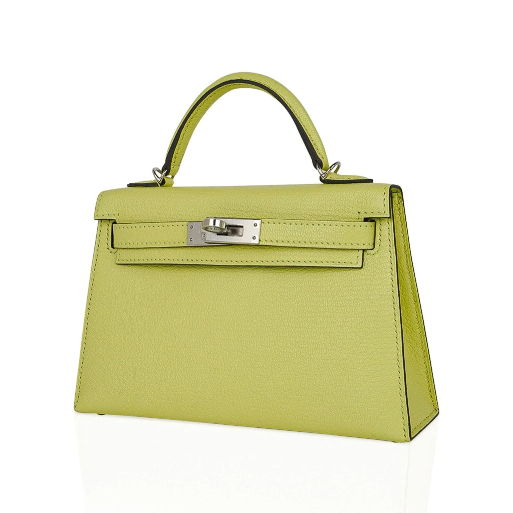 Mini Kelly 20 Bag Sellier Jaune Bourgeon Chevre Leather with Palladium Hardware