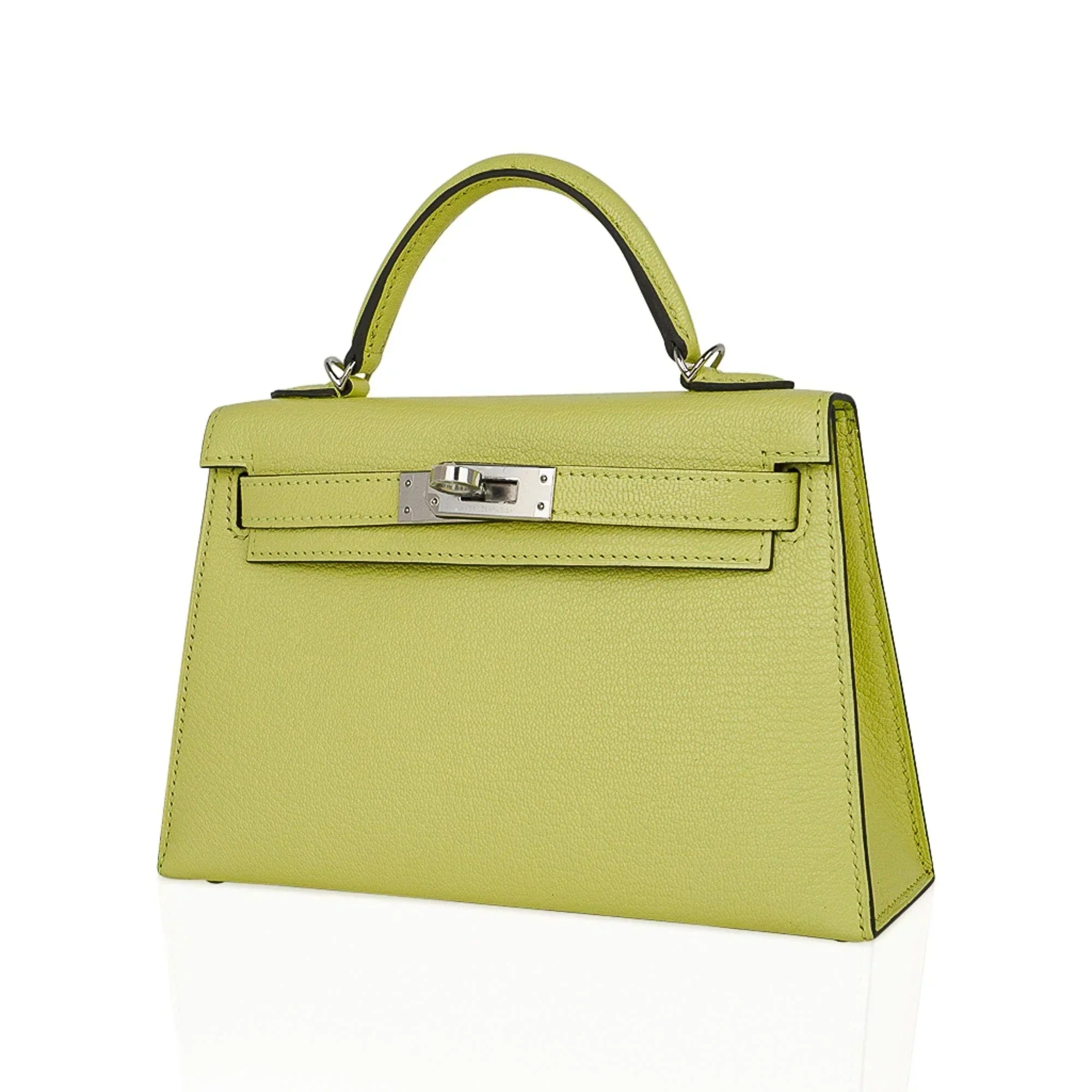 Mini Kelly 20 Bag Sellier Jaune Bourgeon Chevre Leather with Palladium Hardware