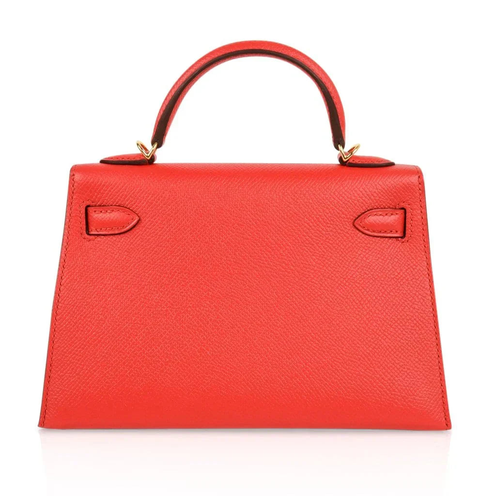Kelly 20 Mini Sellier Bag Rouge Tomate Epsom Gold Hardware