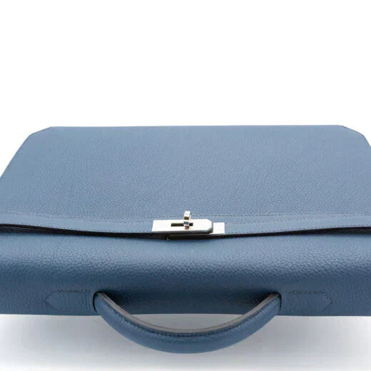 Kelly Depeches 36 Document Holder In Bleu De Prusse Togo Calfskin