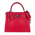 Kelly 28 Bag Rose Extreme Matte Alligator with Palladium Hardware