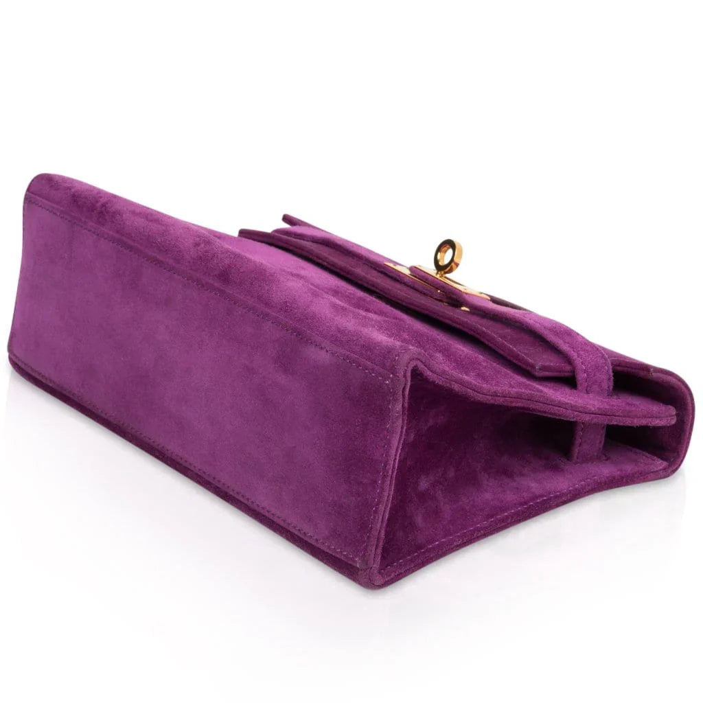 Kelly Pochette Doblis (Suede) Violet Purple Clutch Bag Gold