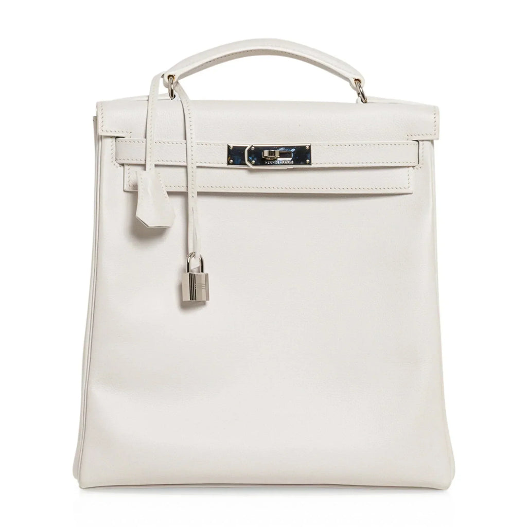 Kelly Ado 28 Bag White Evergrain Palladium Hardware