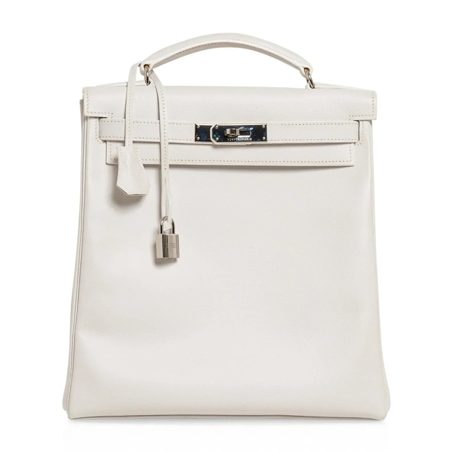 Kelly Ado 28 Bag White Evergrain Palladium Hardware