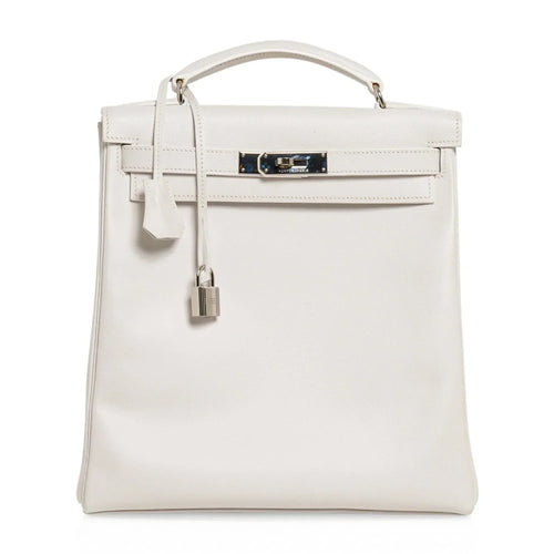 Kelly Ado 28 Bag White Evergrain Palladium Hardware