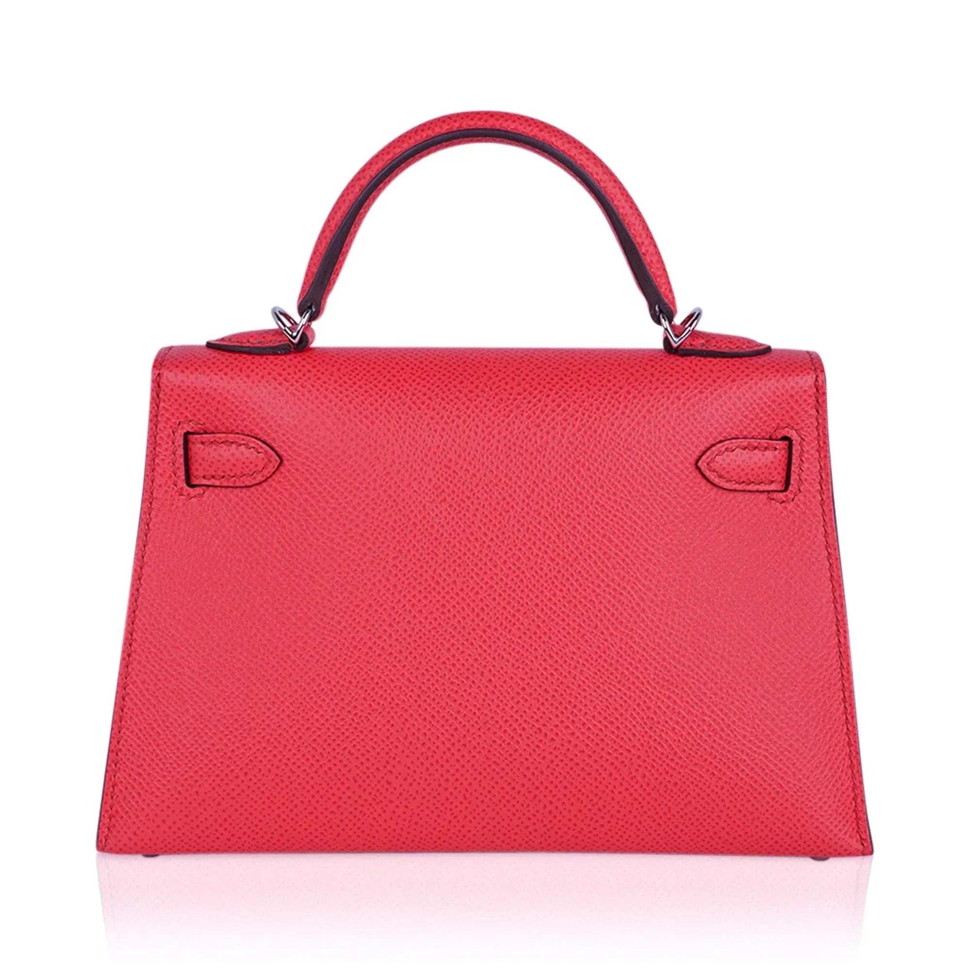 Mini Kelly 20 Bag Sellier Rose Texas Epsom with Palladium Hardware