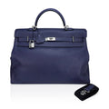 Kelly 50 Voyage Blue De Malte Bag Palladium Hardware Novillo Leather Limited Edition