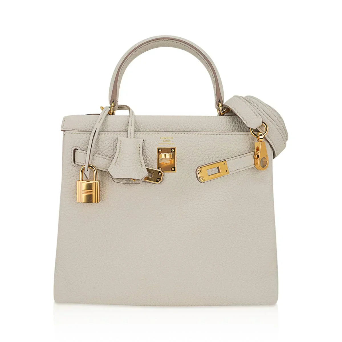 Kelly 25 Retourne Bag Beton Togo Leather with Gold Hardware