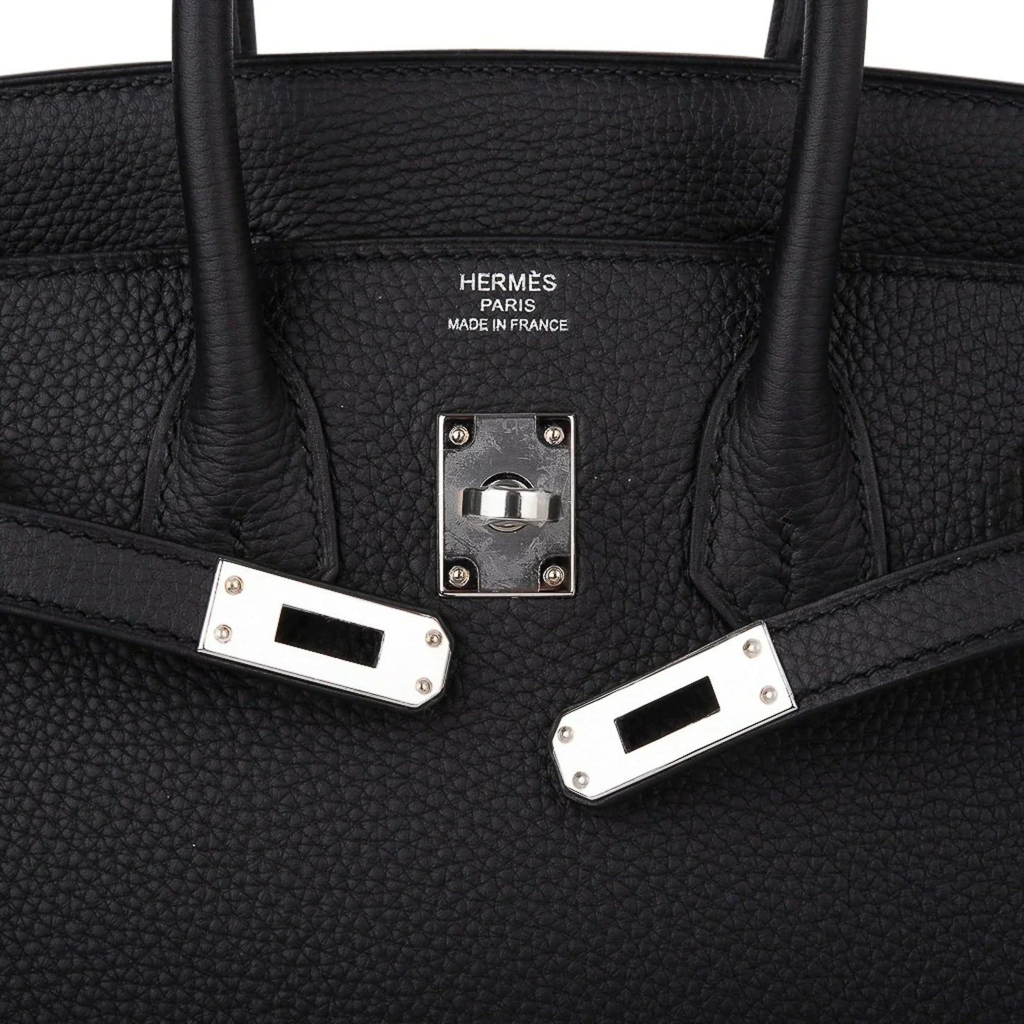 Birkin 25 Bag Black Palladium Hardware Togo Leather