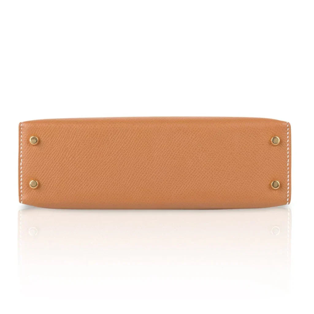 Mini Kelly 20 Bag Sellier Gold Epsom Leather with Gold Hardware