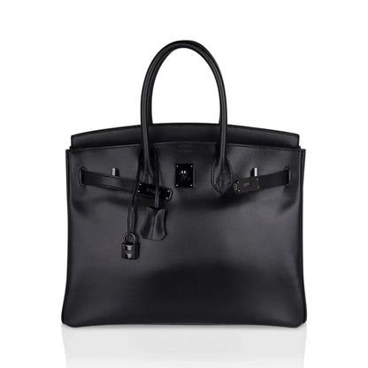 Birkin 35 Bag So Black Box Leather Limited Edition Very Rare