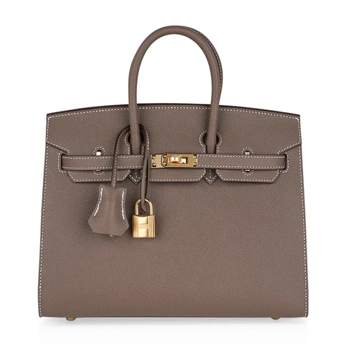 Birkin Sellier 25 Etoupe Gold Hardware Epsom Leather New w/Box