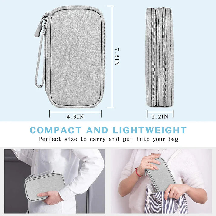 Double-Layer Tech Organizer Pouch