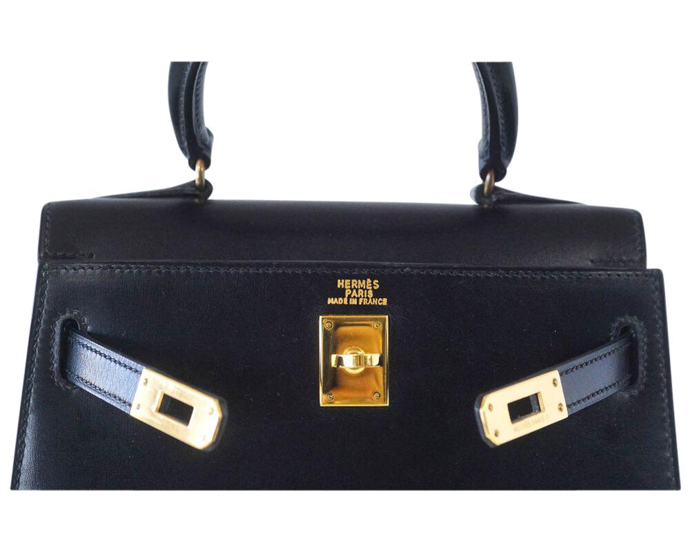 Kelly 20 Mini Sellier Vintage Bag Box Leather Gold Hardware