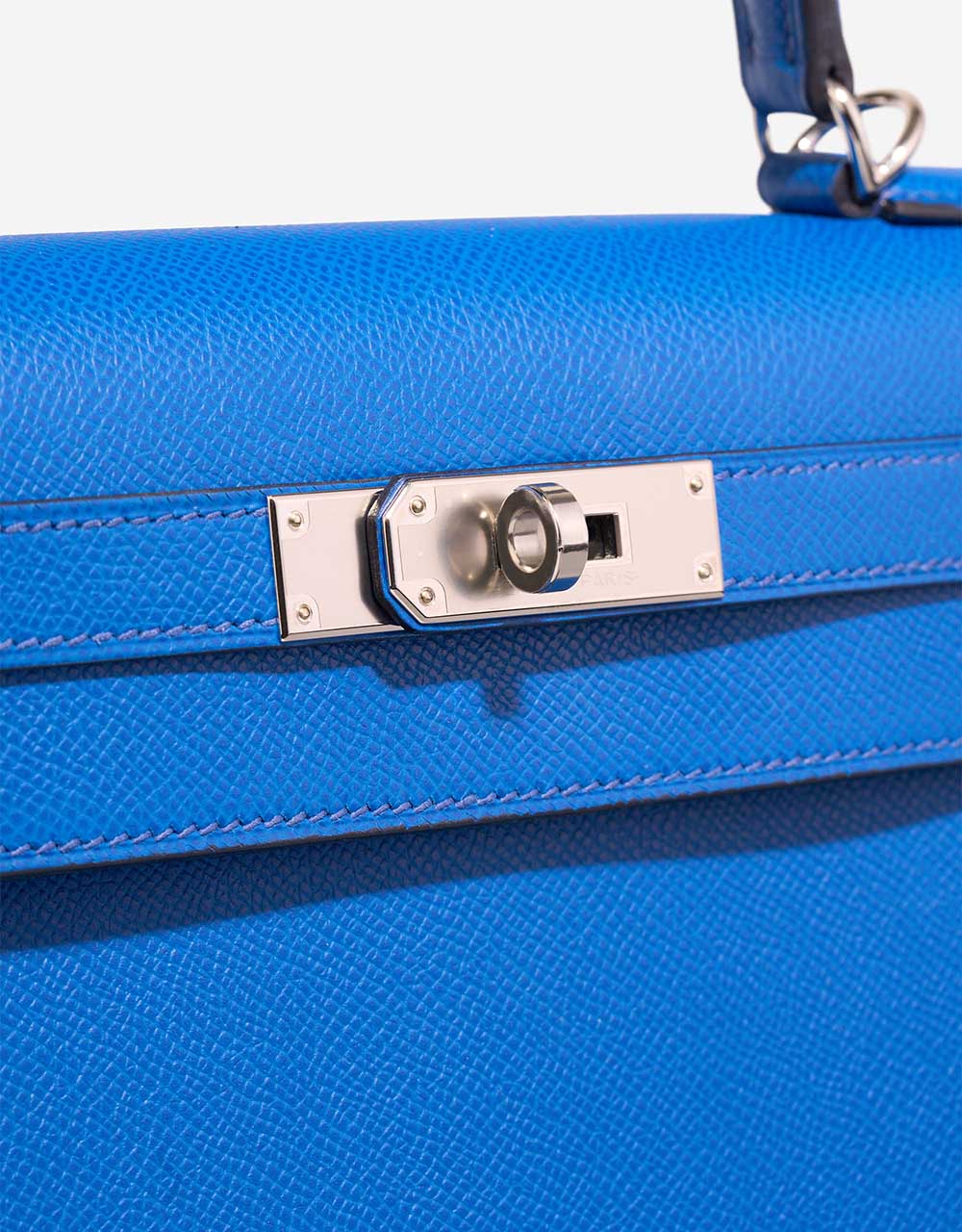 Kelly 2nd-Generation Epsom Blue Royal Palladium Hardware