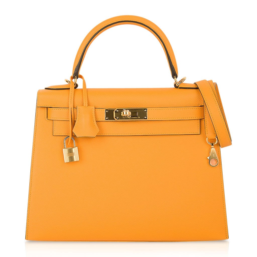 Kelly Sellier 28 Bag Jaune D’Or Epsom Leather Gold Hardware