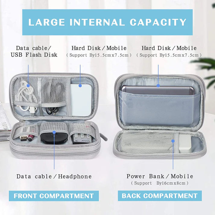 Double-Layer Tech Organizer Pouch
