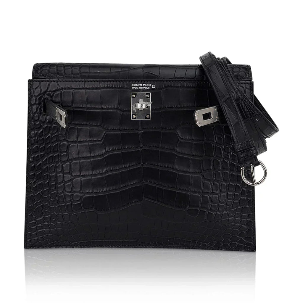 Limited Edition Kelly Danse Bag Matte Black Crocodile