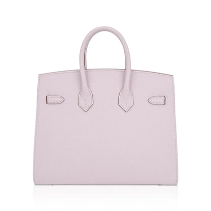 Birkin 25 Bag Sellier Mauve Pale Epsom Leather with Palladium Hardware