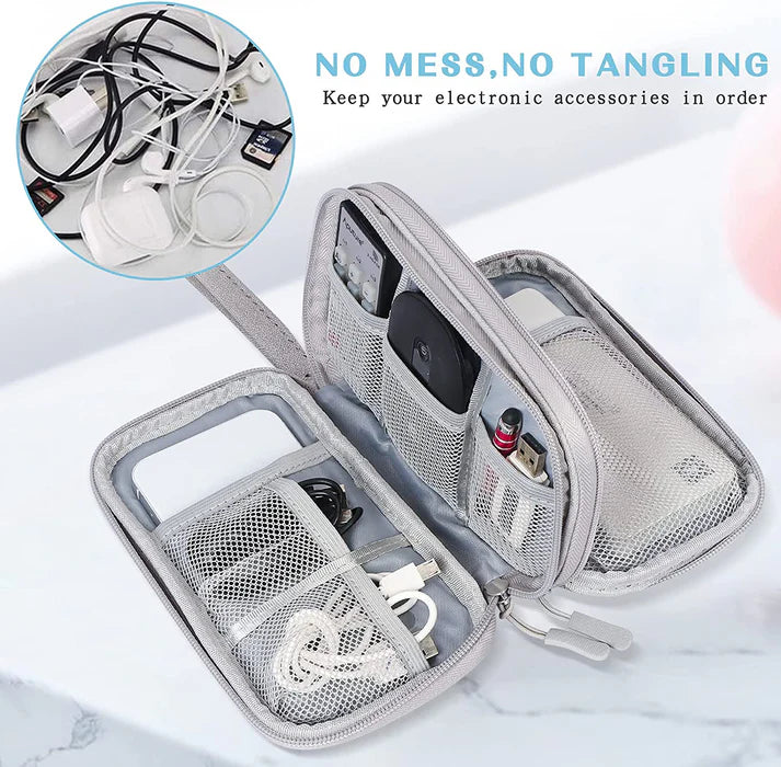 Double-Layer Tech Organizer Pouch