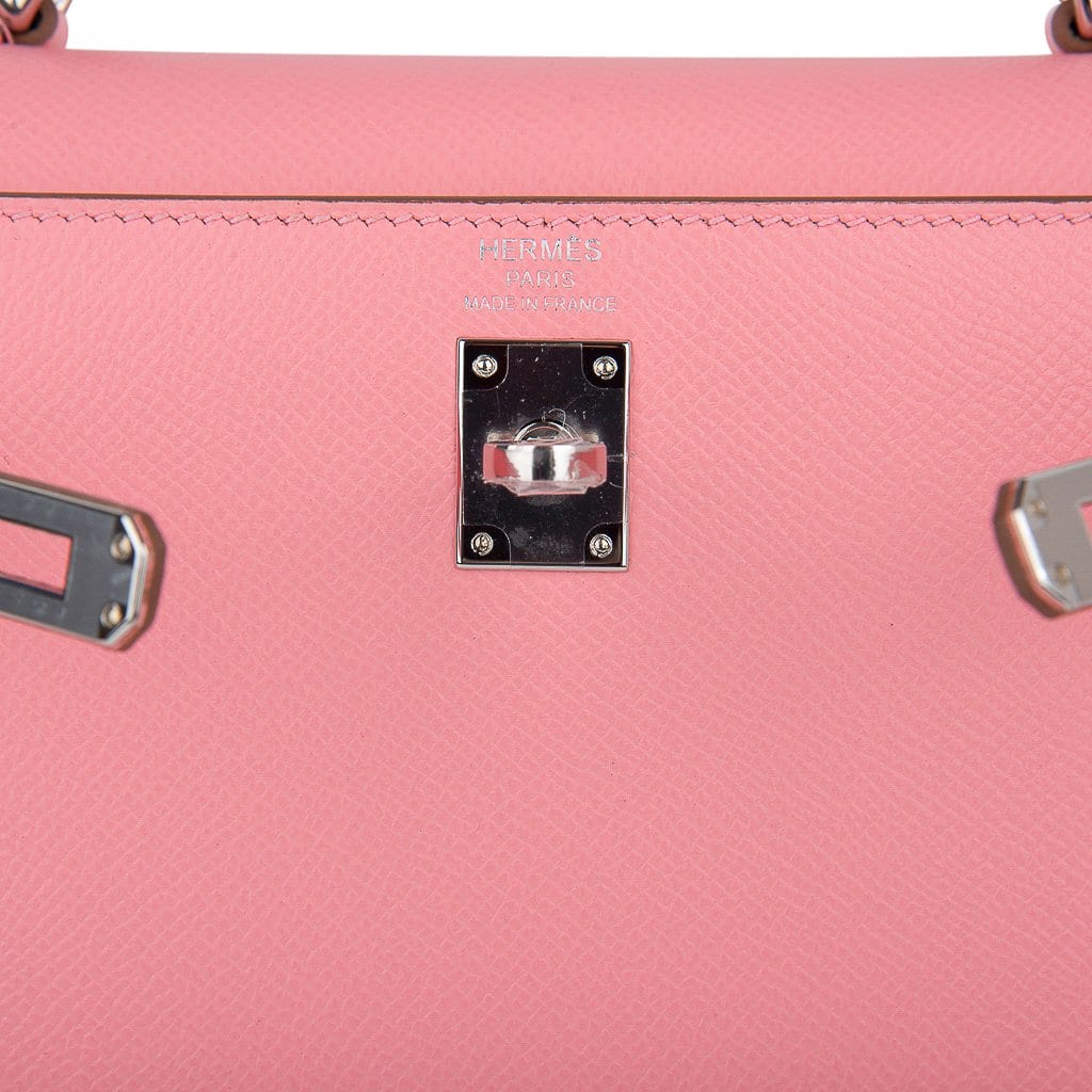 Kelly 25 Sellier Bag Pink Rose Confetti Palladium Hardware Epsom Leather