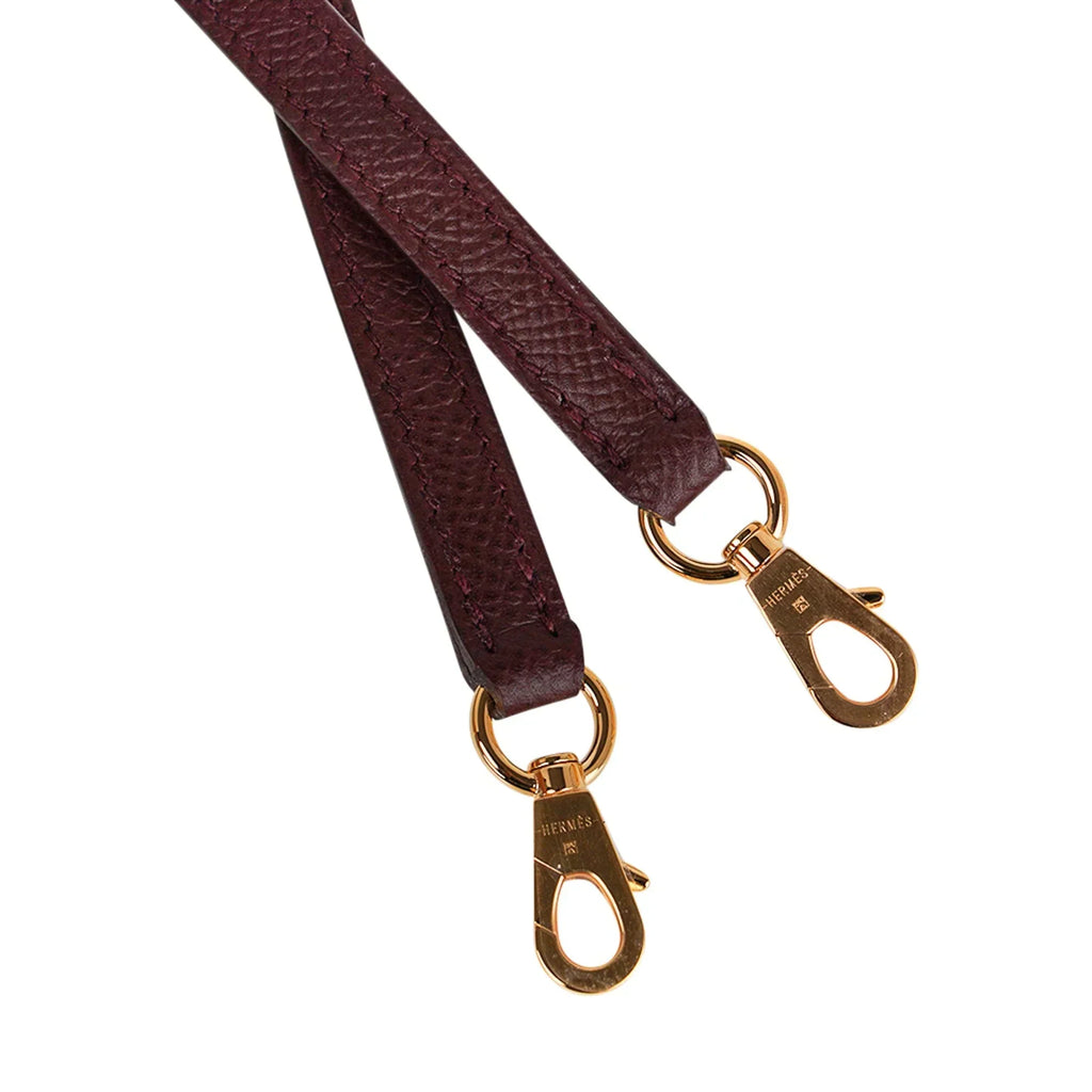 Special Order HSS Mini Kelly 20 Sellier Bag Nata & Bordeaux Epsom Leather with Gold Hardware