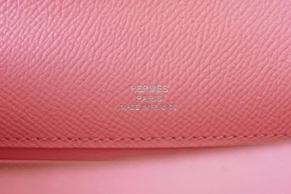 Kelly Pochette Clutch Bag Rose Confetti Pink Epsom Palladium