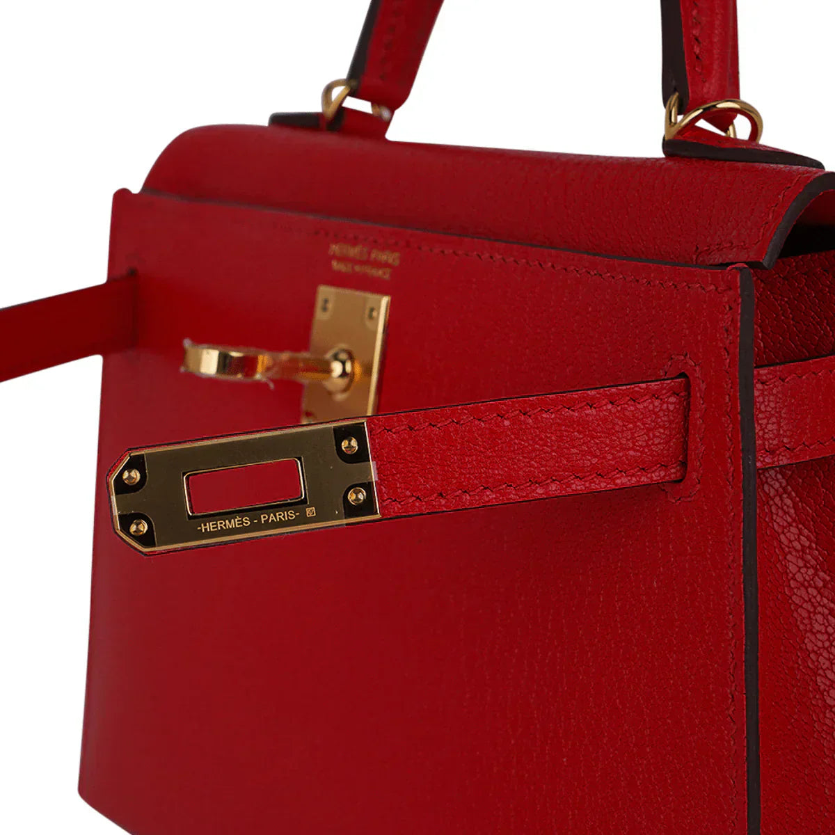 Kelly Sellier 20 Mini Rouge de Coeur Bag Chevre Leather Gold Hardware