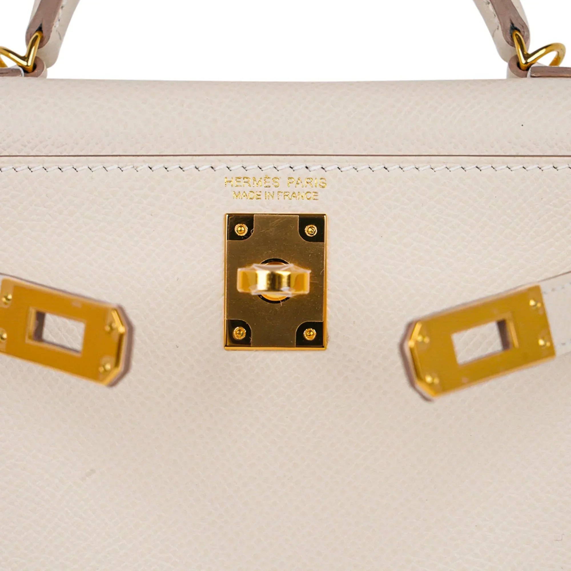 Kelly 20 Mini Sellier Bag Craie Epsom Leather Gold Hardware New w/Box