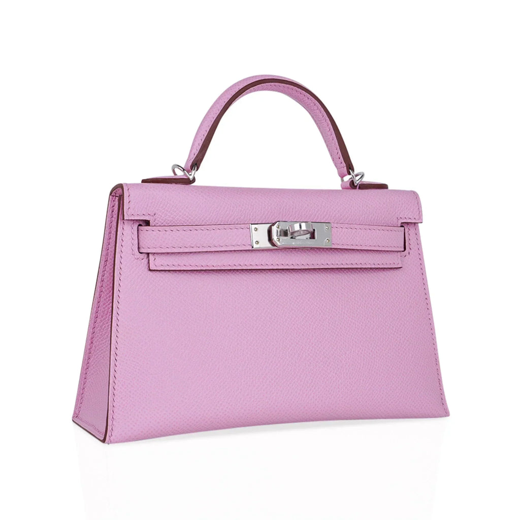 Mini Kelly 20 Bag Sellier Mauve Sylvestre Epsom with Palladium Hardware