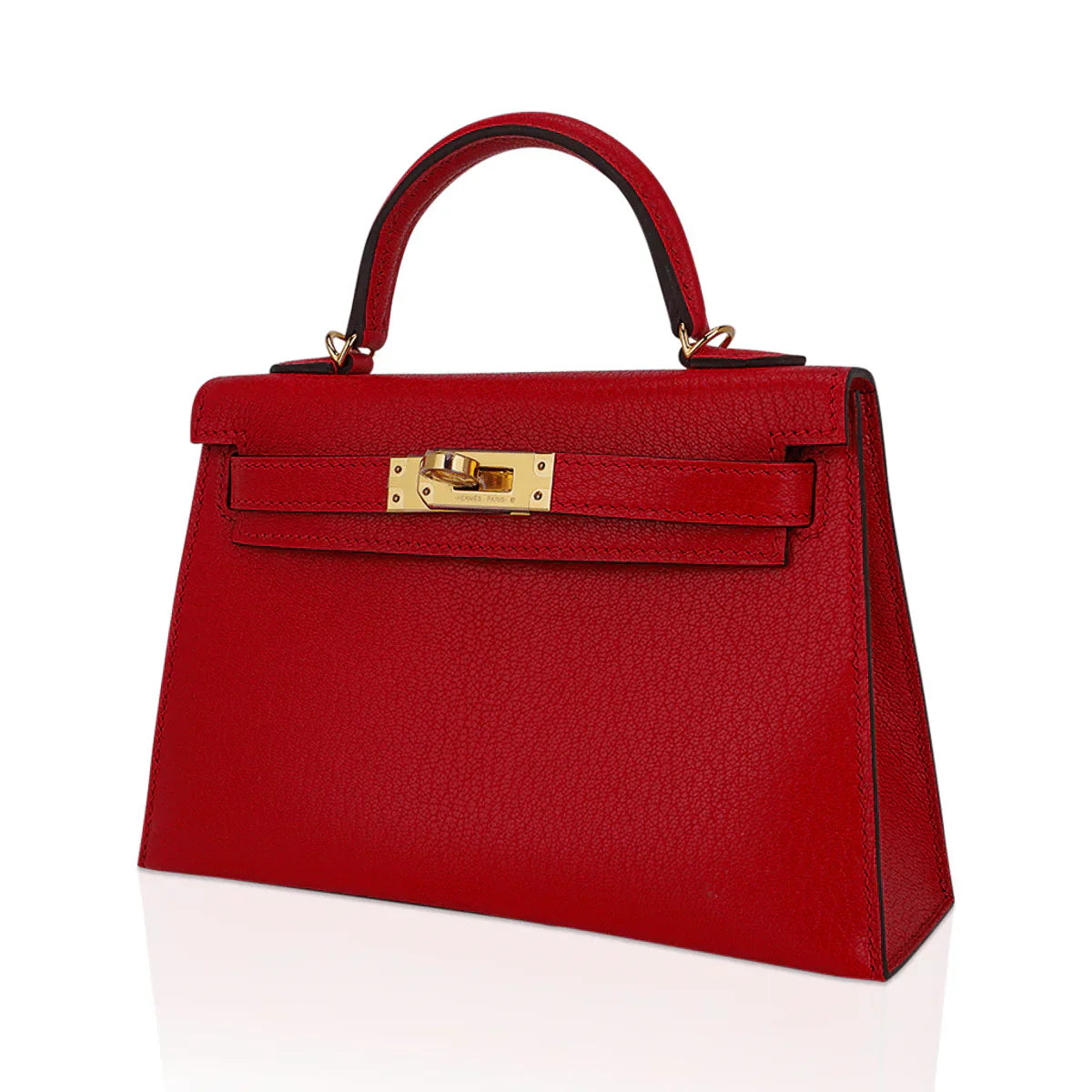 Kelly Sellier 20 Mini Rouge de Coeur Bag Chevre Leather Gold Hardware