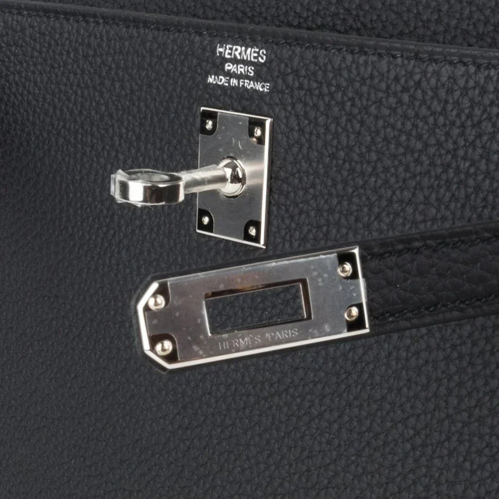 Kelly 25 Bag Black Togo Palladium Hardware (Retourne)