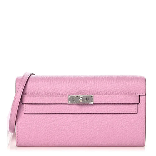 Kelly To Go Wallet Mauve Sylvestre Epsom Palladium Hardware