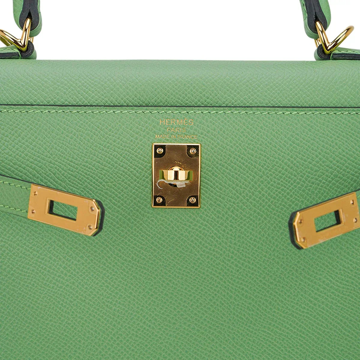 Kelly 25 Sellier Bag Vert Criquet Epsom Leather with Gold Hardware