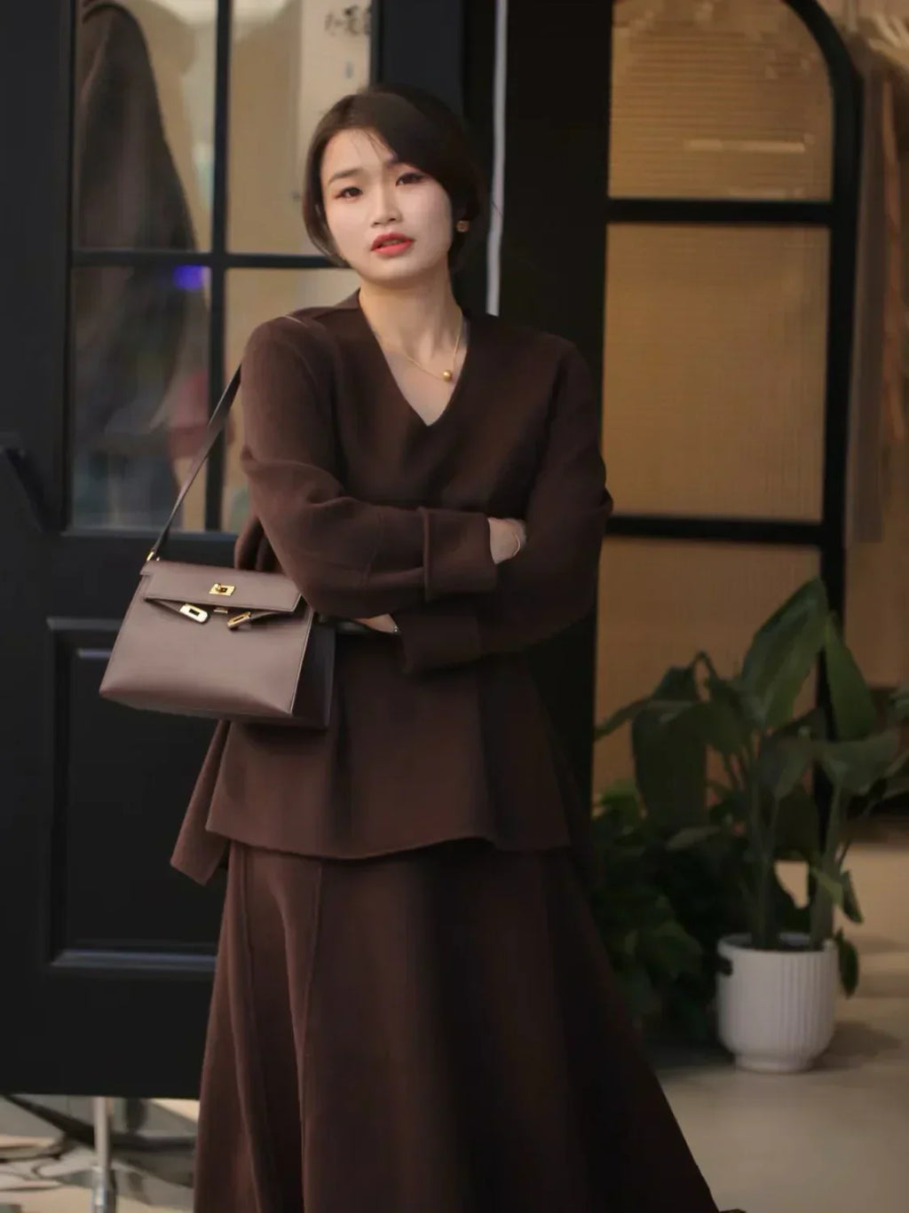 Kelly Burgundy Genuine Leather Crossbody Satchel Handbags Vintage Bags