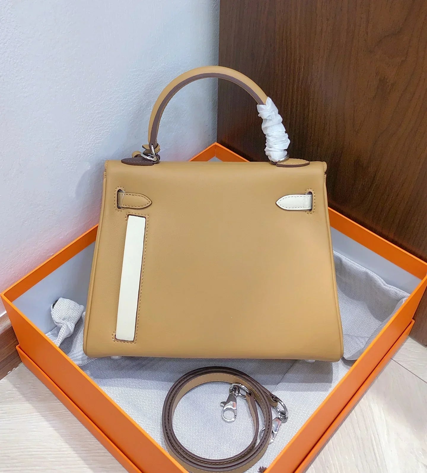 Kelly Colormatic 25 Swift Cha original top-grain Swift leather