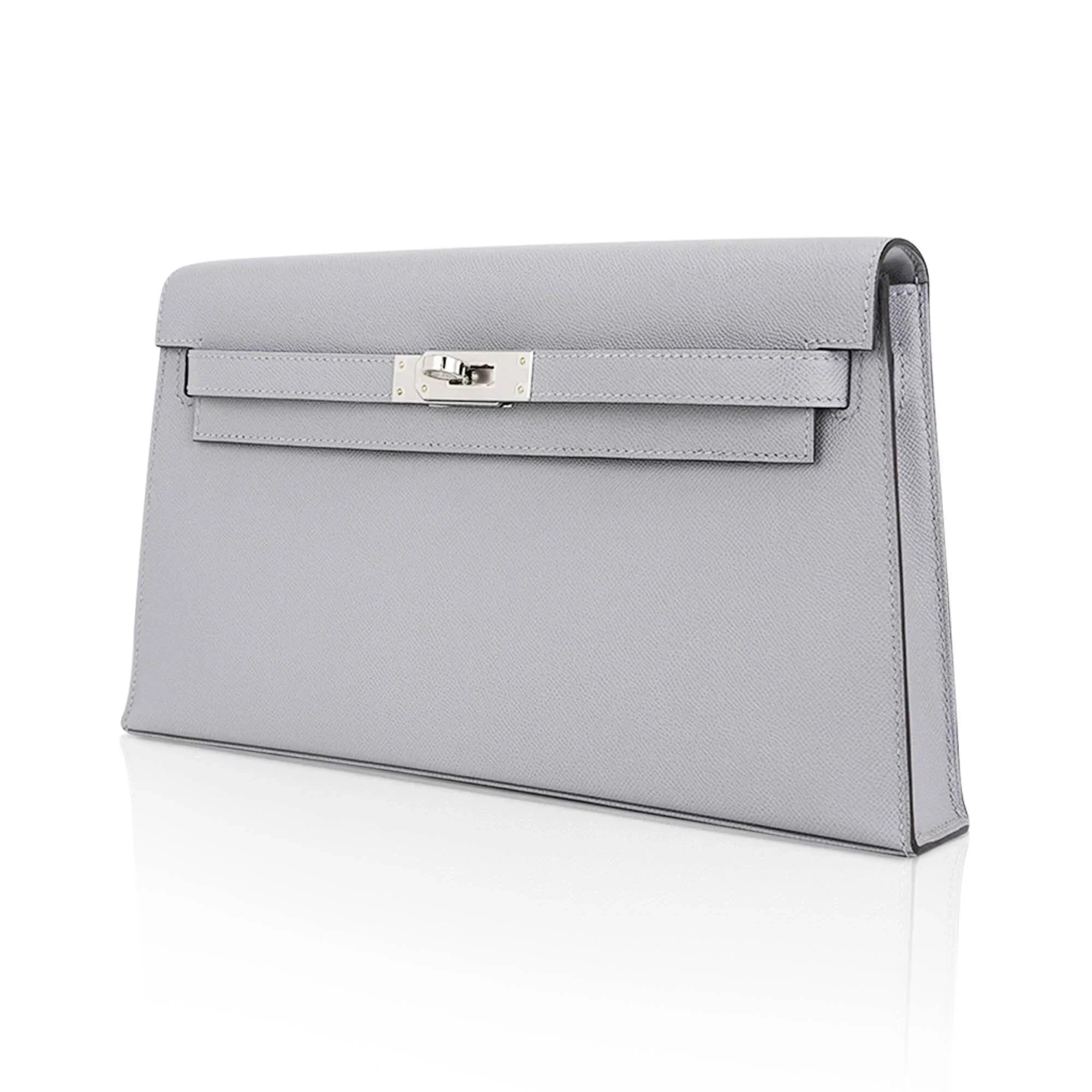 Kelly Elan Gris Pantin Veau Madame Leather with Palladium Hardware