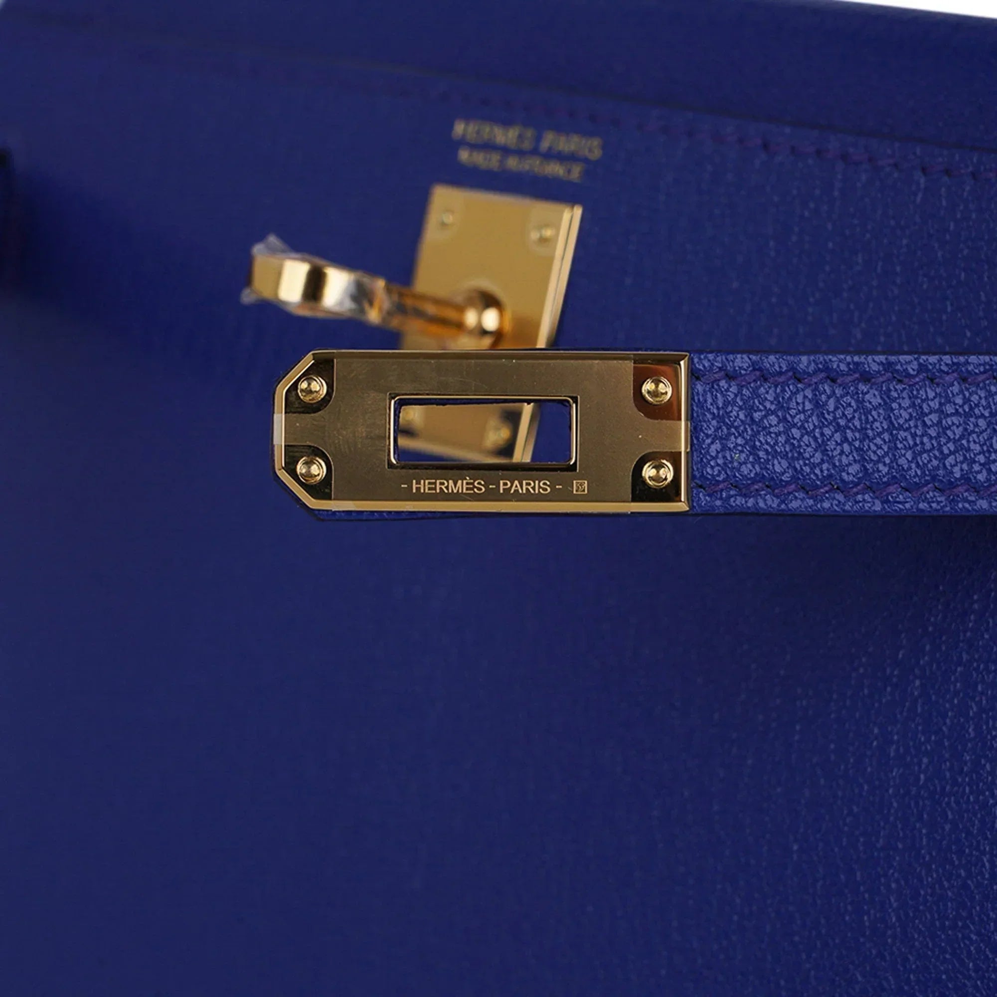 Kelly 20 Mini Sellier Bag Blue de Royal Chevre Leather Gold Hardware