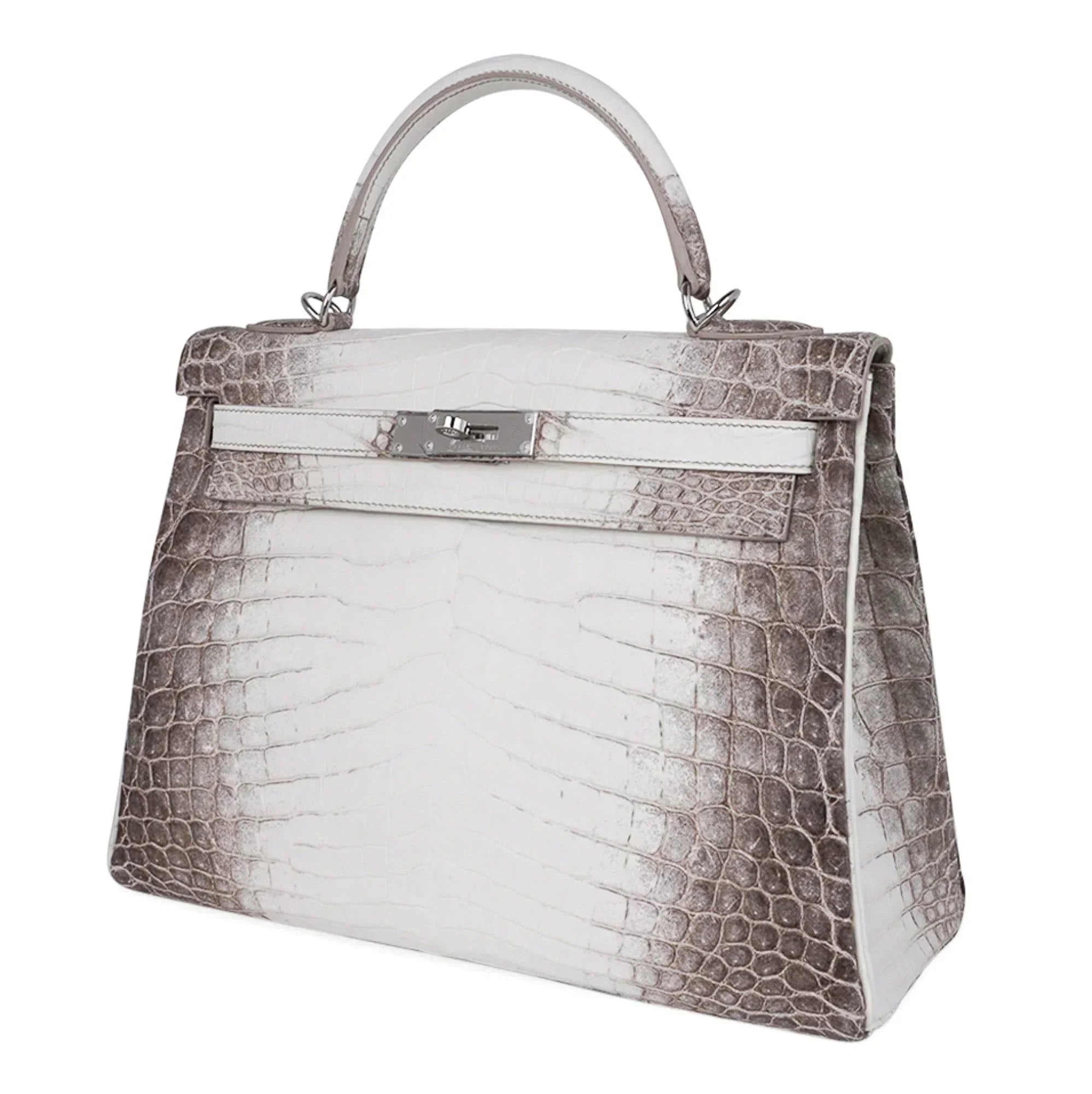 Limited Edition Kelly 32 Bag Himalaya Crocodile with Palladium Hardware