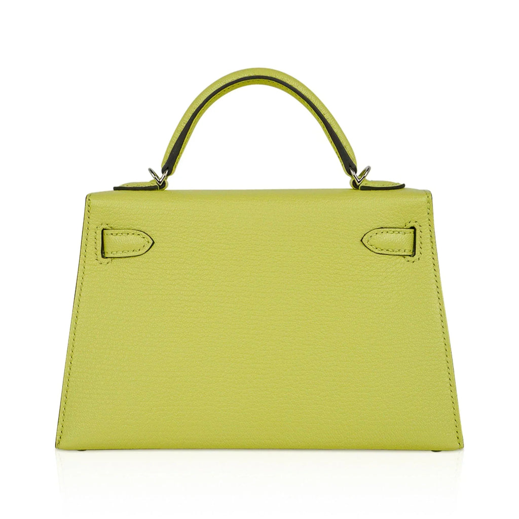 Mini Kelly 20 Bag Sellier Jaune Bourgeon Chevre Leather with Palladium Hardware