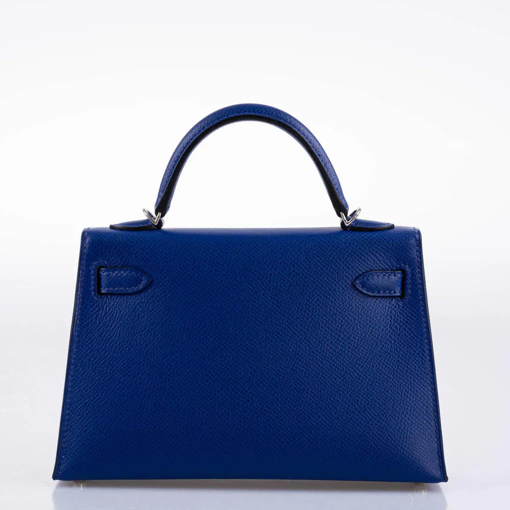 Kelly Mini II Sellier Blue Electric Epsom Palladium Hardware