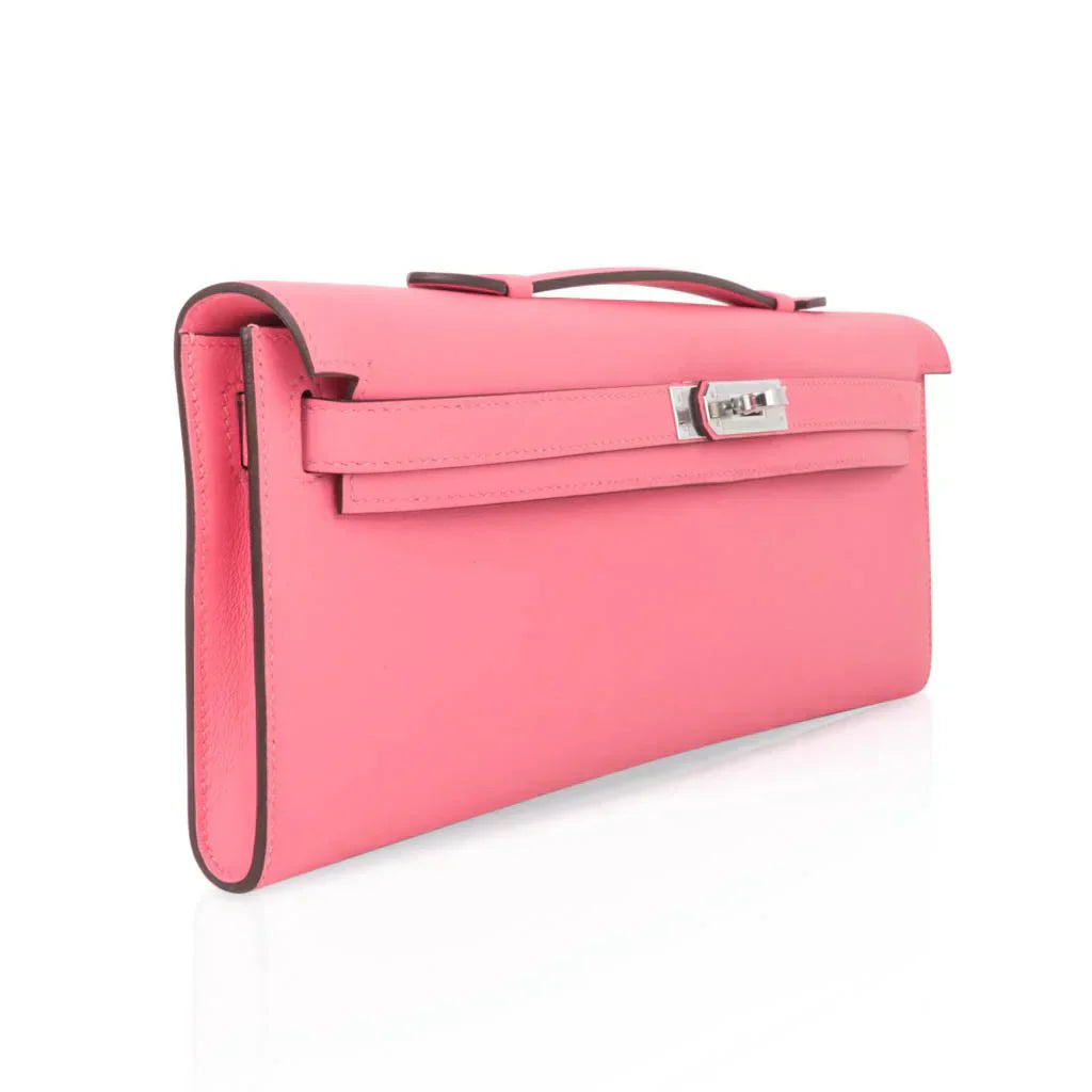 Kelly Cut Bag Pink Rose Azalee Swift with Palladium Hardware