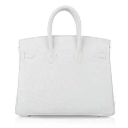 Birkin 25 HSS Bag White Clemence Gold Hardware