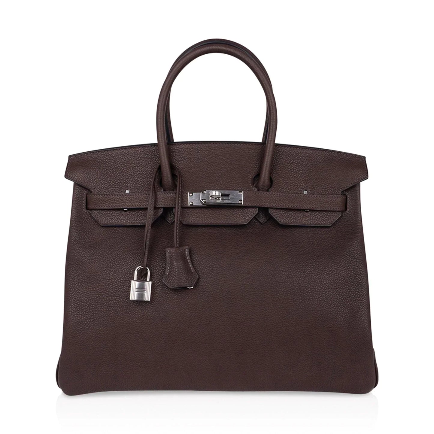 Birkin 35 Bag Ebene Barenia Faubourg Leather with Palladium Hardware