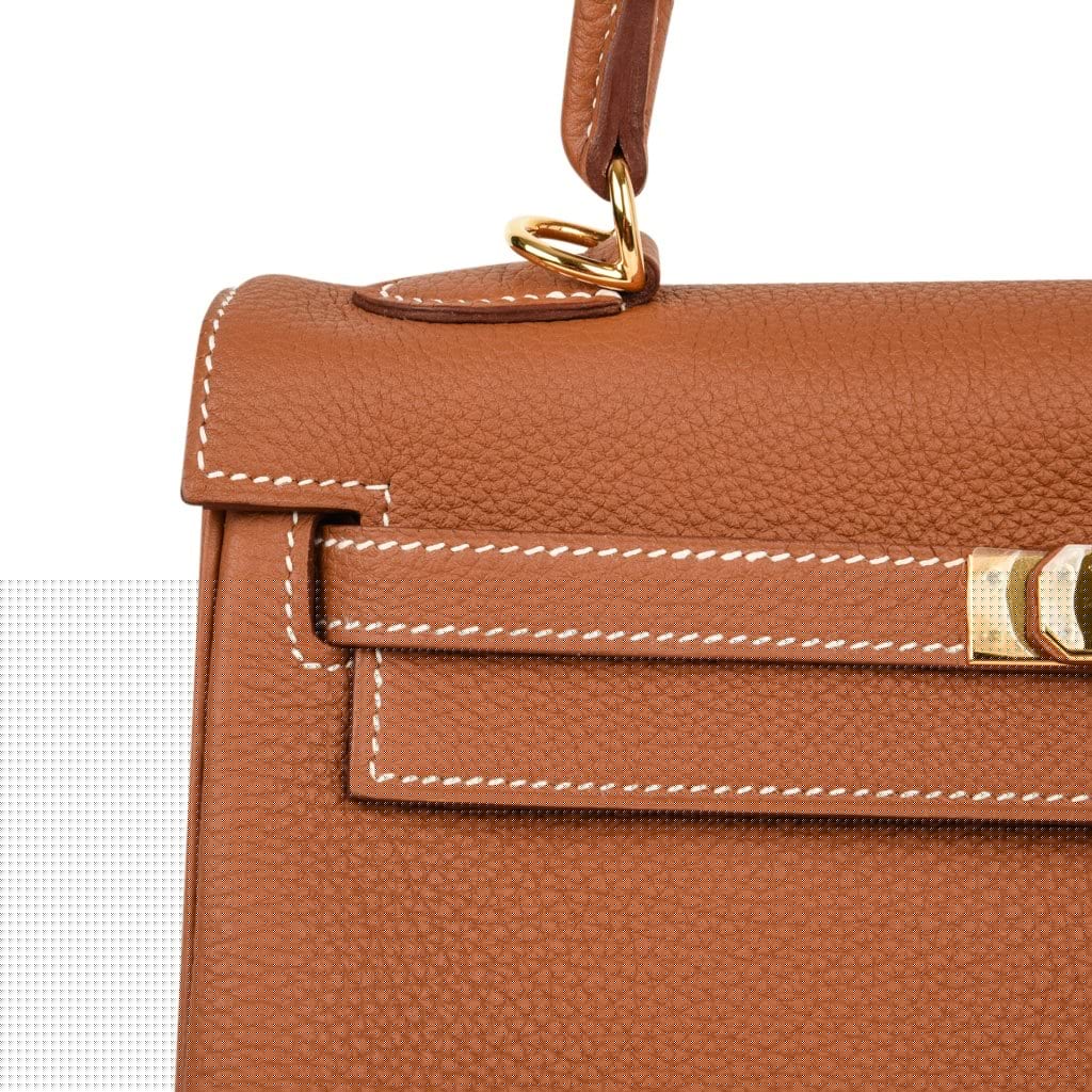 Kelly 25 Retourne Bag Coveted Gold Togo Gold Hardware